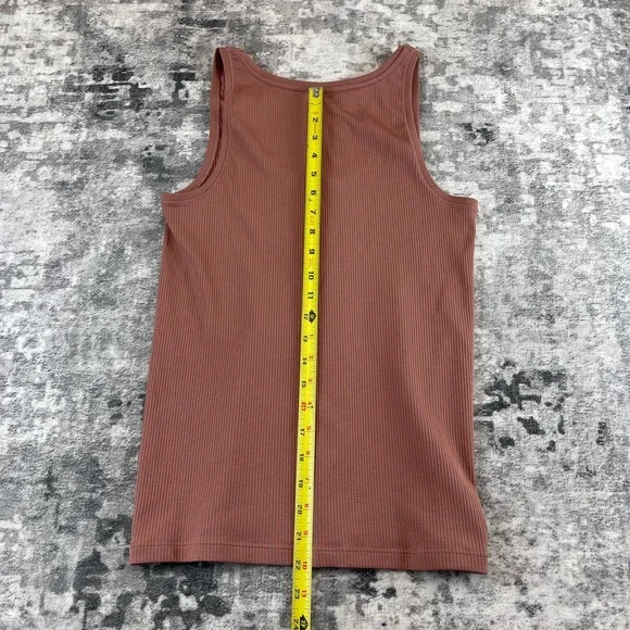 Athleta Women M Tank Top Vertical Stripes Maroon Athletic Tank Top Scoop Neck - Picture 3 of 7